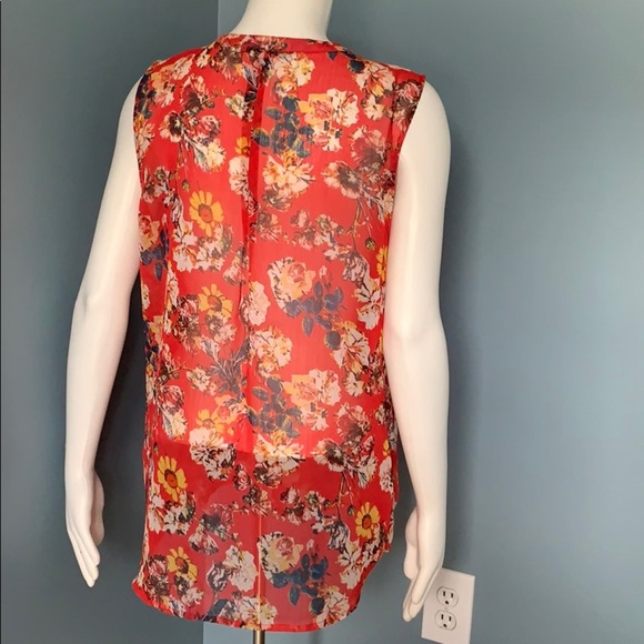Figueroa & Flower Red Sheer Boho Tank size large - Picture 3 of 4